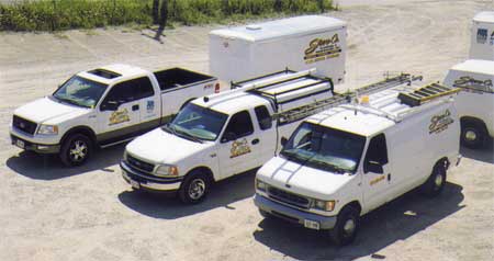 Steve Co. Plumbing & Maintenance Inc. Fleet of trucks